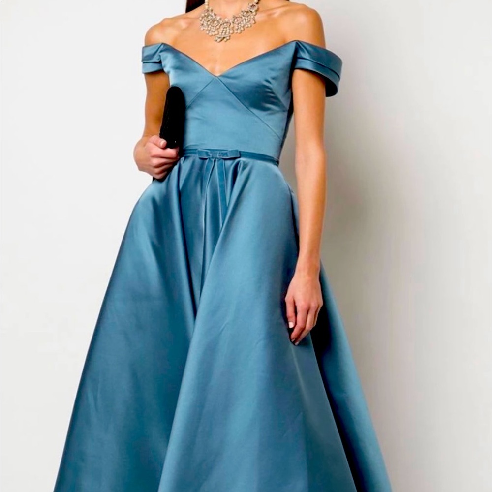 NWT - Off-the-Shoulder Satin Corset Tea Dress